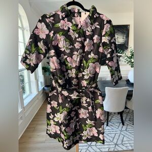 Abbey Glass Claudine Organza Floral Jacquard Ruffle Shift Dress.